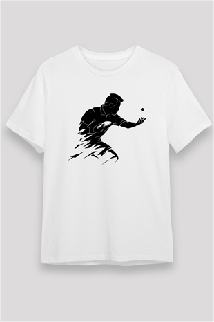 Masa tenisi Beyaz Unisex Tişört T-Shirt - TişörtFabrikası