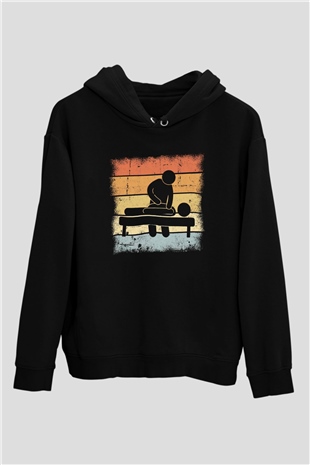 Masör Siyah Unisex Kapüşonlu Sweatshirt