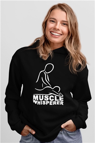 Masör Siyah Unisex Kapüşonlu Sweatshirt