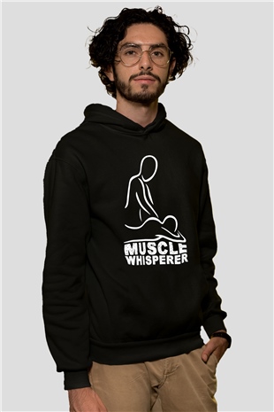 Masör Siyah Unisex Kapüşonlu Sweatshirt
