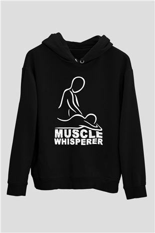 Masör Siyah Unisex Kapüşonlu Sweatshirt