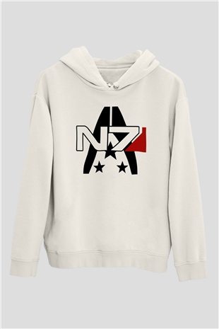 Mass Effect Beyaz Unisex Hoodie