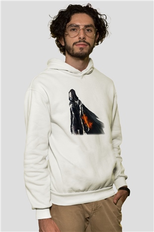Mass Effect Beyaz Unisex Kapşonlu Sweatshirt