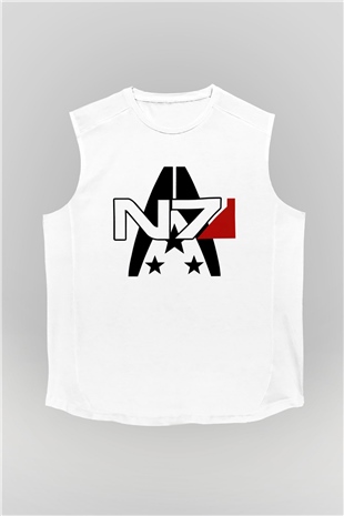 Mass Effect Beyaz Unisex Kolsuz Tişört