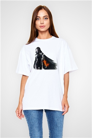 Mass Effect Beyaz Unisex Oversize Tişört T-Shirt