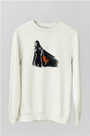 Mass Effect Beyaz Unisex Sweatshirt