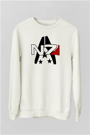 Mass Effect Beyaz Unisex Sweatshirt