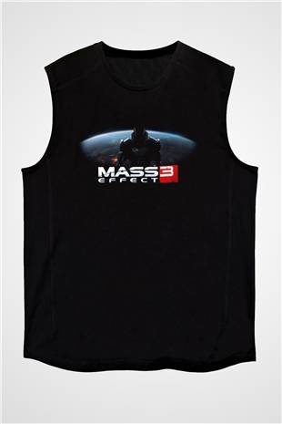 Mass Effect Siyah Unisex Kolsuz Tişört