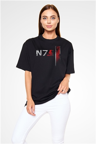 Mass Effect Siyah Unisex Oversize Tişört T-Shirt