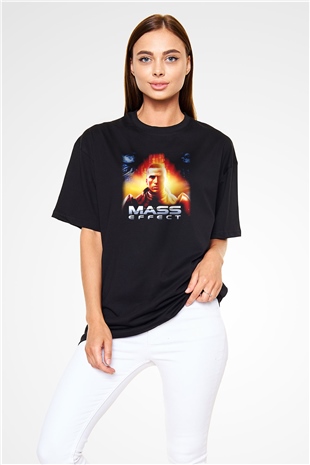 Mass Effect Siyah Unisex Oversize Tişört T-Shirt