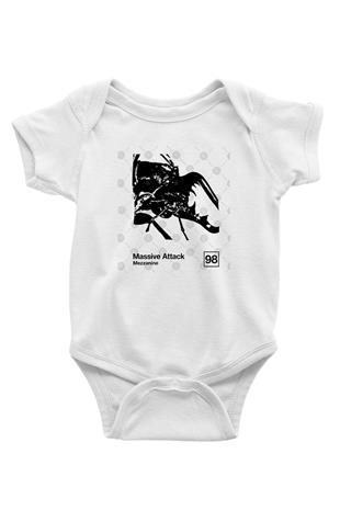Massive Attack Baskılı Beyaz Unisex Bebek Body - Zıbın