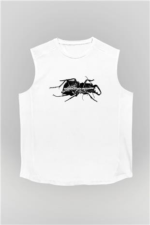 Massive Attack Baskılı Beyaz Unisex Kolsuz Tişört - Tshirt