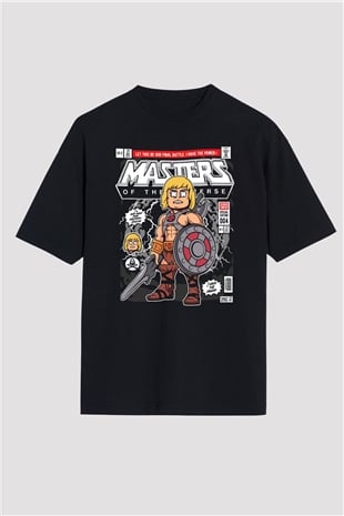 Master Baskılı Unisex Siyah Oversize Tişört