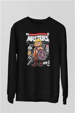 Master Baskılı Unisex Siyah Sweatshirt
