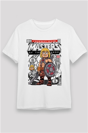 Master Of The Universe Baskılı Unisex Beyaz Tişört