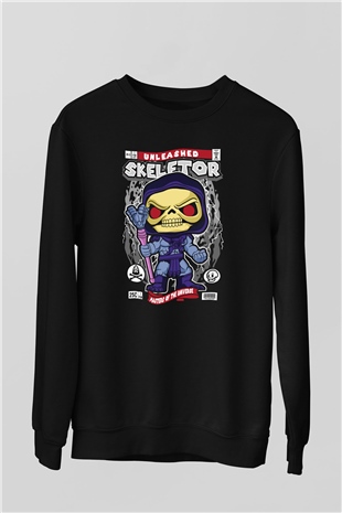Master Of Universe Baskılı Unisex Siyah Sweatshirt