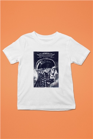 Mastodon Baskılı Beyaz Unisex Çocuk Tişört