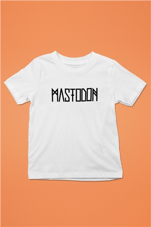 Mastodon Baskılı Beyaz Unisex Çocuk Tişört