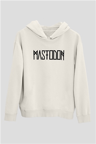 Mastodon Beyaz Unisex Kapşonlu Sweatshirt