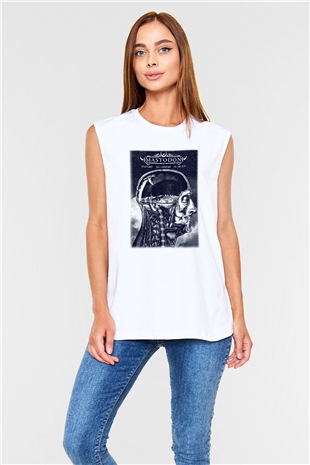 Mastodon Beyaz Unisex Kolsuz Tişört