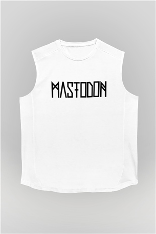 Mastodon Beyaz Unisex Kolsuz Tişört