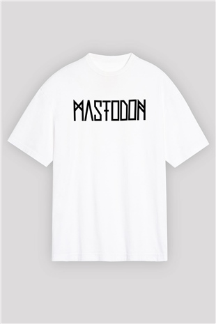 Mastodon Beyaz Unisex Oversize Tişört T-Shirt