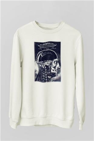 Mastodon Beyaz Unisex Sweatshirt