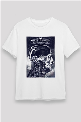 Mastodon Beyaz Unisex Tişört T-Shirt - TişörtFabrikası