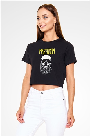 Mastodon Siyah  Crop Top Tişört