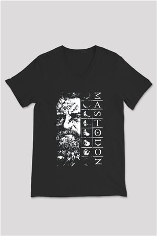 Mastodon Siyah Unisex V Yaka Tişört
