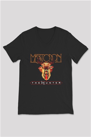 Mastodon Siyah Unisex V Yaka Tişört T-Shirt