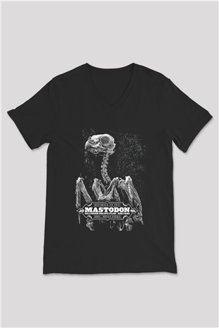Mastodon Siyah Unisex V Yaka Tişört T-Shirt