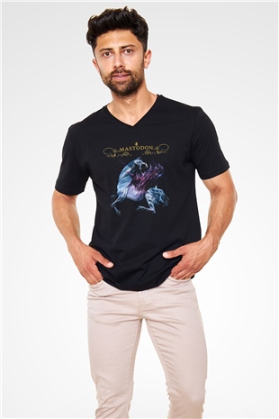 Mastodon Siyah Unisex V Yaka Tişört T-Shirt