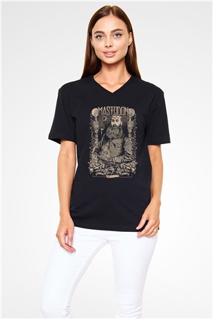 Mastodon Siyah Unisex V Yaka Tişört T-Shirt