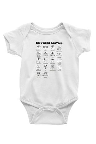 Matematiğin Ötesinde Baskılı Beyaz Bebek Body - Zıbın