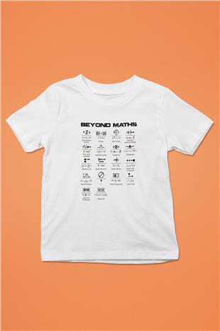 Matematiğin Ötesinde Baskılı Unisex Beyaz Çocuk Tişörtü - Tshirt