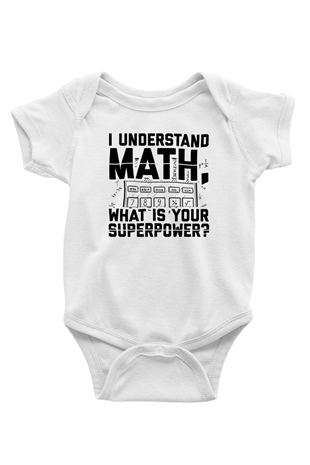 Matematikçi Beyaz Bebek Body - Zıbın