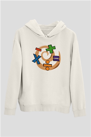 Matematikçi Beyaz Unisex Hoodie