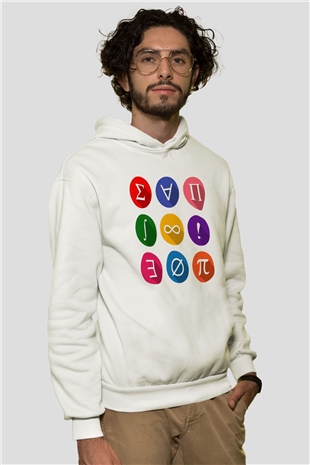 Matematikçi Beyaz Unisex Hoodie