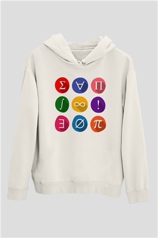 Matematikçi Beyaz Unisex Hoodie