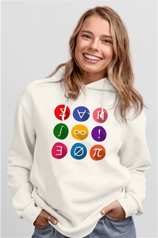 Matematikçi Beyaz Unisex Hoodie