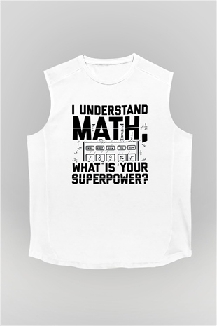 Matematikçi Beyaz Unisex Kolsuz Tişört