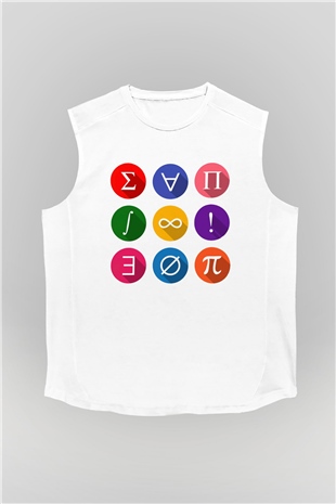 Matematikçi Beyaz Unisex Kolsuz Tişört