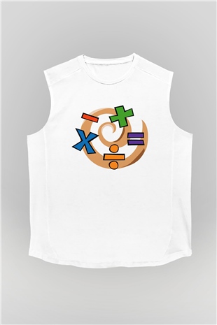 Matematikçi Beyaz Unisex Kolsuz Tişört