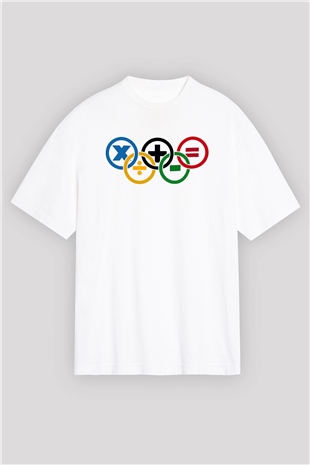 Matematikçi Beyaz Unisex Oversize Tişört T-Shirt
