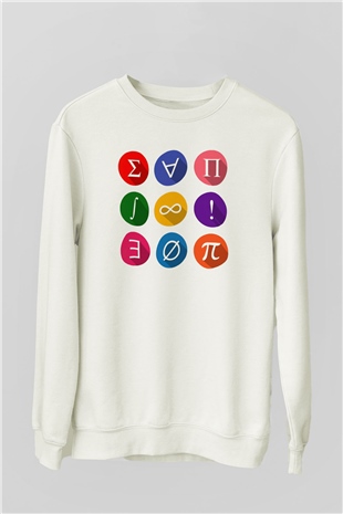 Matematikçi Beyaz Unisex Sweatshirt