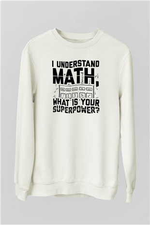 Matematikçi Beyaz Unisex Sweatshirt