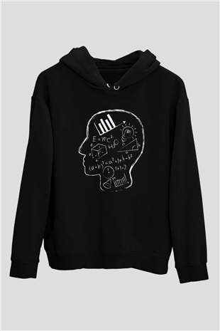 Matematikçi Siyah Unisex Kapşonlu Sweatshirt