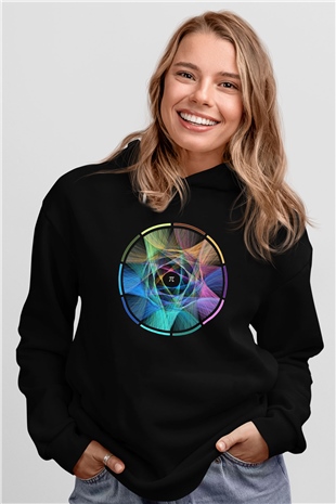 Matematikçi Siyah Unisex Kapşonlu Sweatshirt