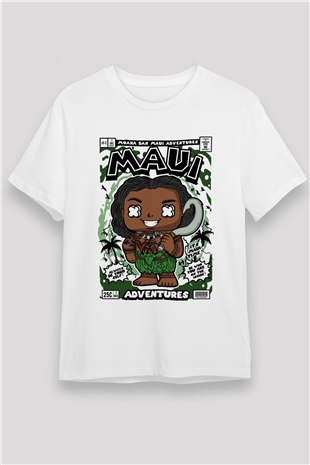 Maui Baskılı Unisex Beyaz Tişört